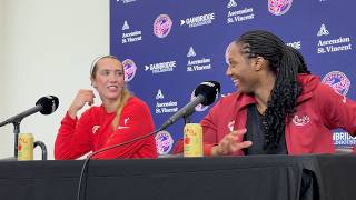Lexie Hull, Aliyah Boston, Stephanie White after wire-to-wire Fever win over Portland