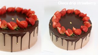 [ EP 23. (sub) 초코딸기주르륵] 3호 케이크 만들기 케이크 아이싱의 꿀팁을 듬뿍 담아보아요~♡ cake decorating