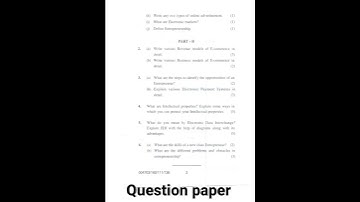 YMCA University E-commerce &Entrepreneurship ques paper of B.tech (CSE) 7th sem..