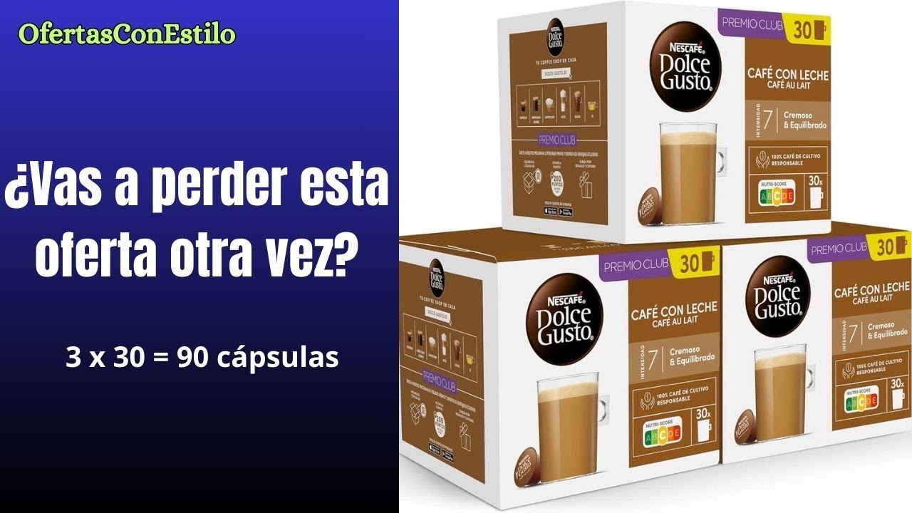 Dolce Gusto Café con Leche - 90 Cápsulas (3 x 30) - Originales para cafeteras Dolce Gusto.