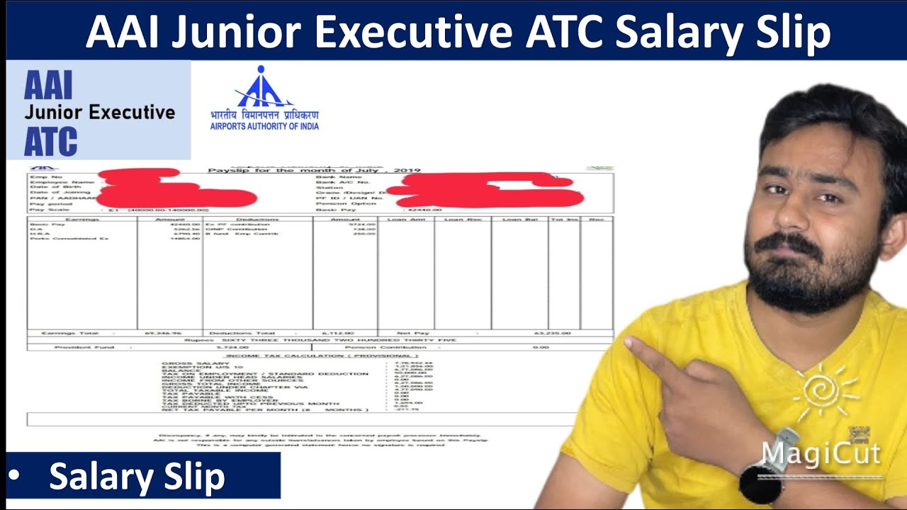 AAI Junior Executive Salary Slip AAI Junior Executive Perks