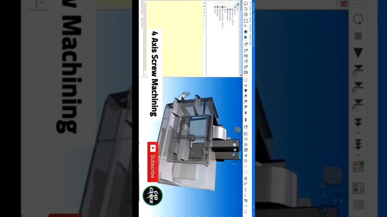 4 Axis Screw Continuous Machining #shorts #4axis #multiaxis #cad #cam #camworks #cnc #vmc #ytshorts