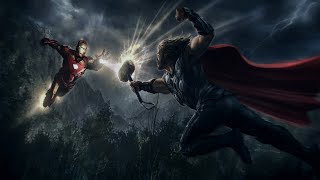 Iron Man Vs. Thor, with Captain America intervening to stop the fight, from 