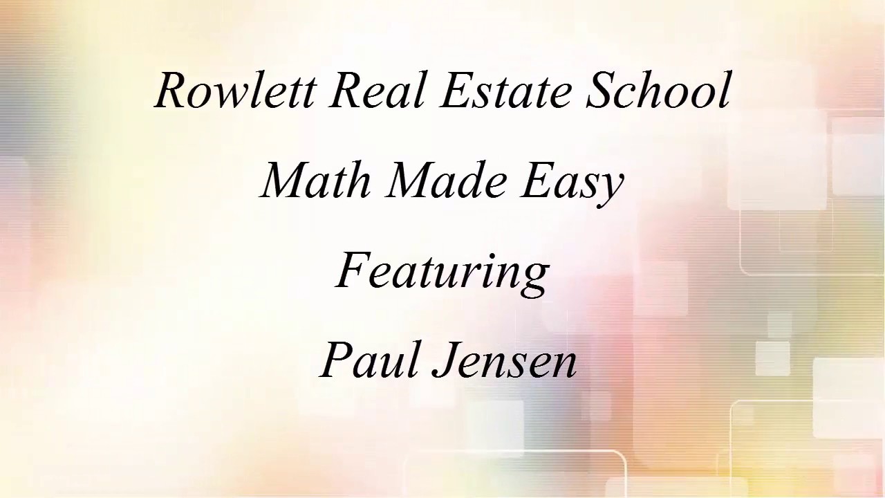 Rowlett Real Estate School Percentage Leases Florida Real Estate