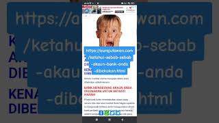Ketahui Sebab-Sebab Akaun Bank Anda Dibekukan