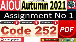 AIOU Code 252 Solved Assignment No.1 Autumn 2021 | Lab Techniques In Physics | ⏩Download