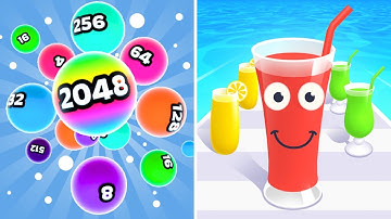Ball Merge 2048 vs Juice Run🏆: All Levels Gameplay Walkthrough Android ,iOS NEW UPDATE