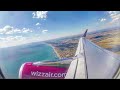 [4K] Wizzair A321 takeoff from Rome (FCO) to Vienna (VIE) | GoPro Video | Amazing coastline scenery