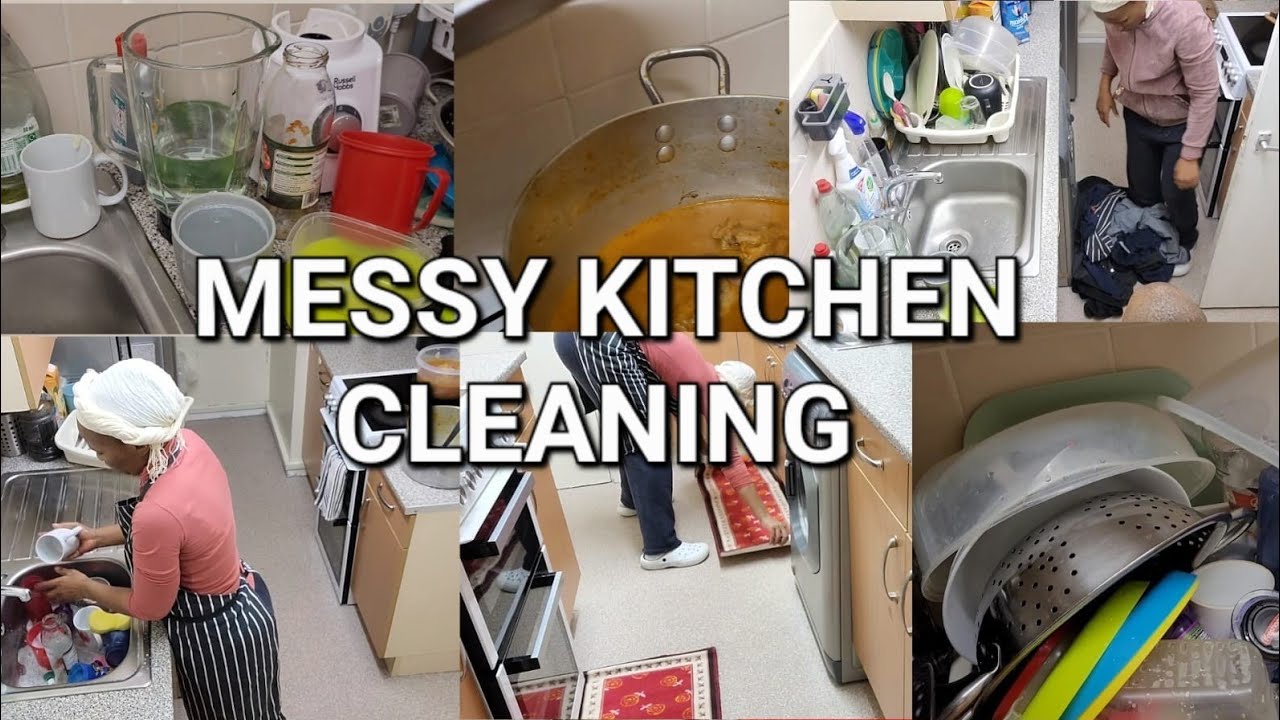 MESSY KITCHEN CLEANING//LAUNDRY//AFTER DARK KITCHEN CLEANING - YouTube