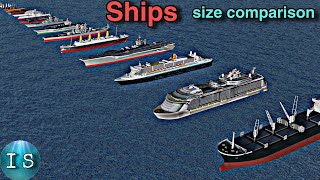 World's Largest Ship Size Comparison 3D Animation | Warship size comparison 3D animation | #ships