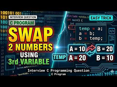Swap Two Numbers Using a Third Variable in C | Classic Interview Question #embedded #cprogramming