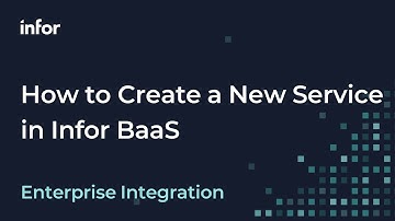 How to Create a New Service in Infor Backend as a Service (BaaS)