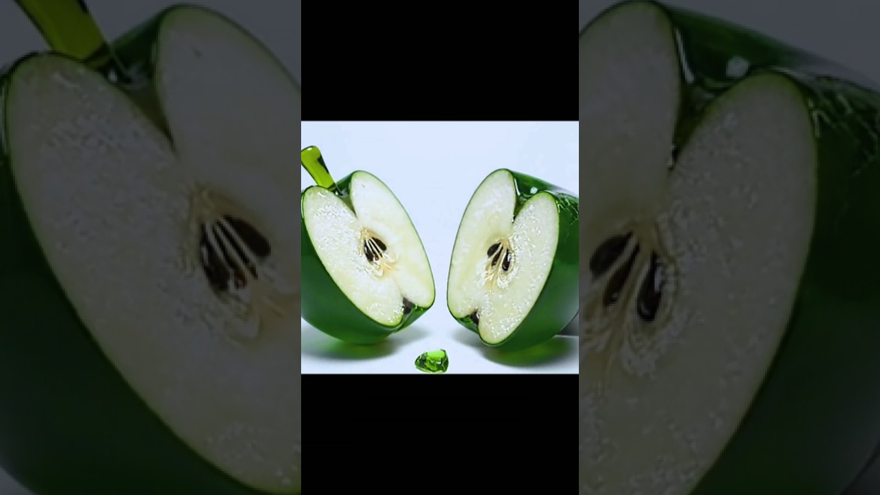 Glass Fruit ASMR 🍎💎 Crystal Apple Cutting 