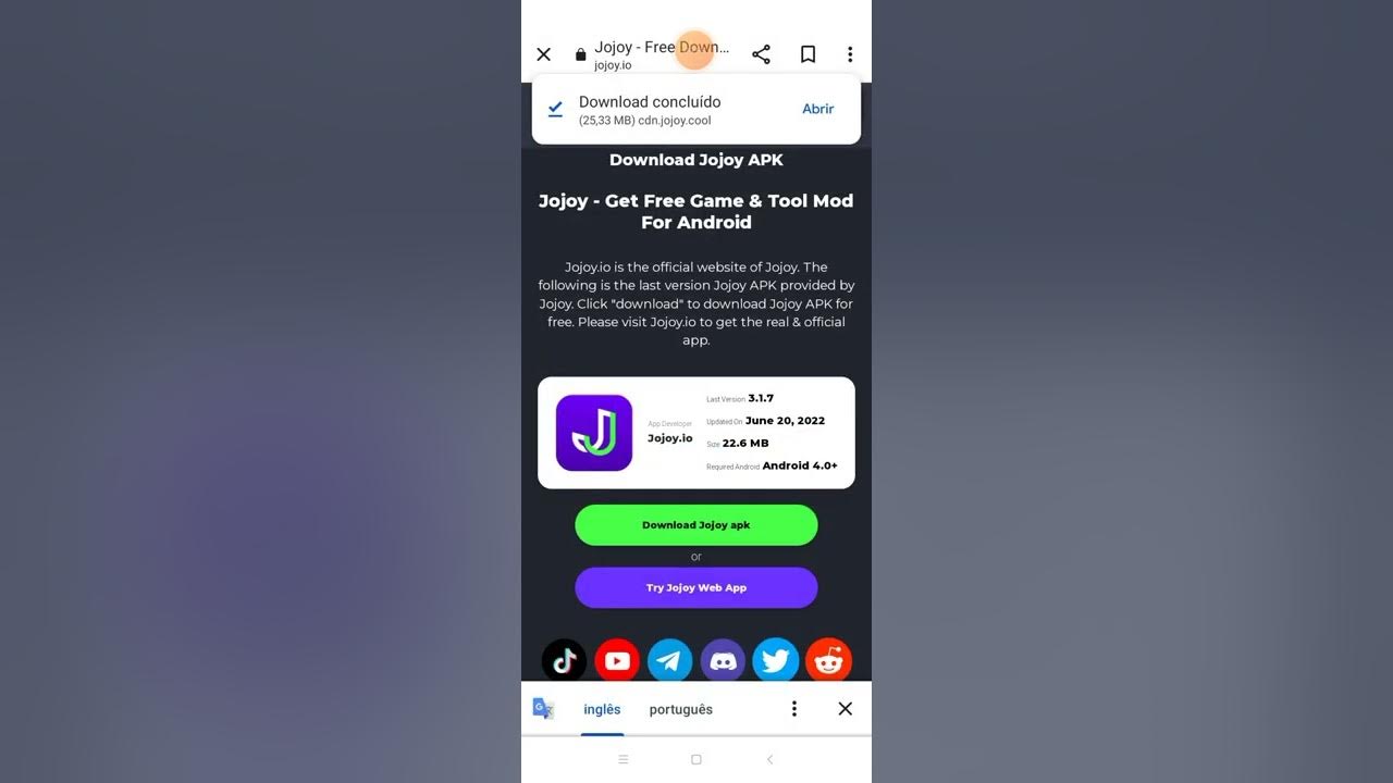 como baixar jojoy.io 