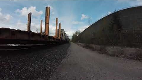 360 VR BNSF Short Train Unedited Qoocam 3 Footage