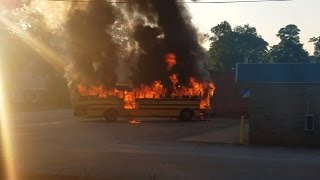 Driver Evacuates 56 Kids From School Bus Seconds Before It Goes Up In Flames