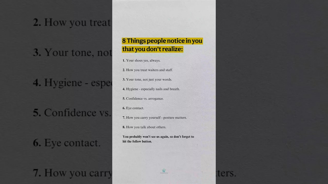 8 Things People Notice About You (Without You Realizing!) 👀 | Self-Improvement Tips