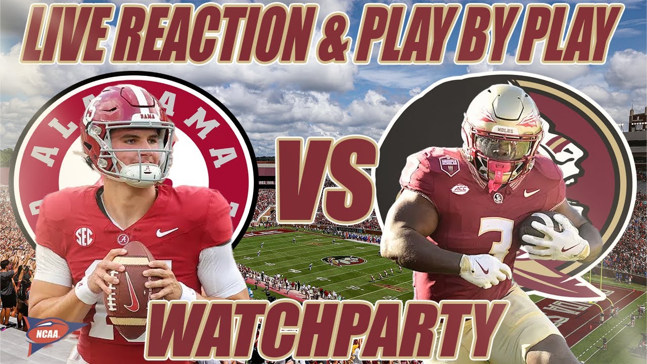 Alabama VS Florida State CFB Live Reaction & Play By Play - YouTube
