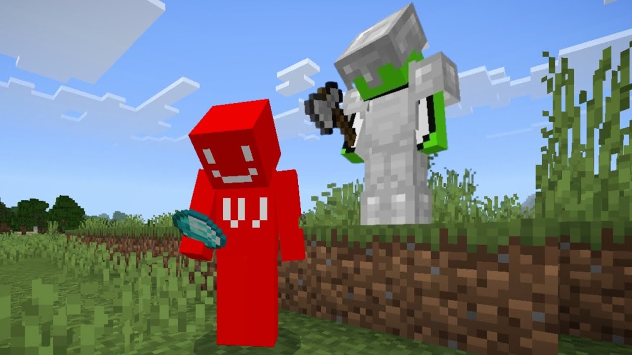Minecraft Manhunt: Mini Speedrunner VS Hunter...MCPE 