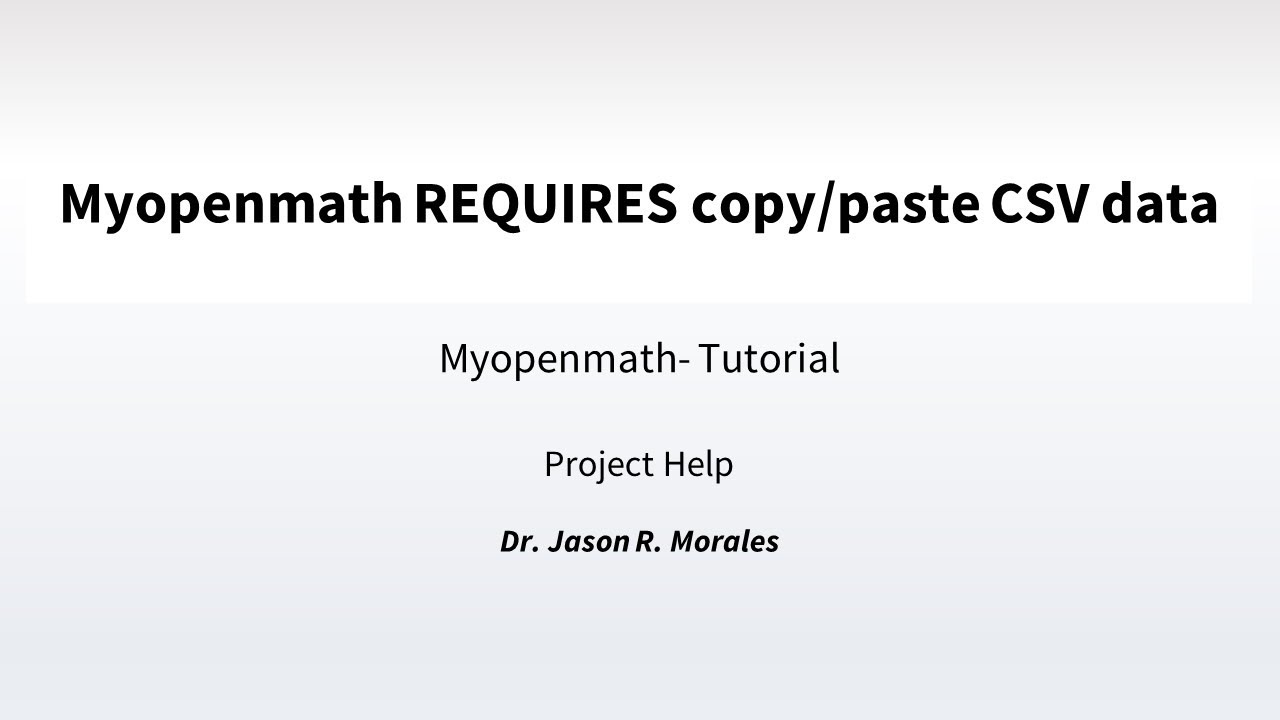 IS-PROJECT - EXPORT DATA - What Myopenmath question REQUIRES - YouTube
