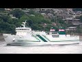 [4K]うみてらし - 九州郵船の博多～比田勝航路の新造船が関門西航 / UMITERASHI - Kyushu Yusen, Hakata-Hitakatsu route new ferry