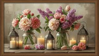 Spring Dahlia • Lilac & Tulip Mood Art for TV (4K Frame TV Art) — Still Life Ambient Wall Decor screenshot 5