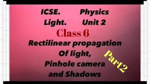 Light, Rectilinear propagation of light, Pinhole Camera and Shadows, Class 6, ICSE , Physics
