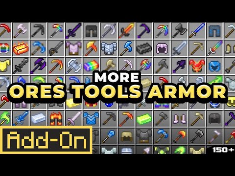 MORE ORES, TOOLS, ARMOR ADDON: 150+ Items & Blocks in Minecraft Bedrock Edition Survival