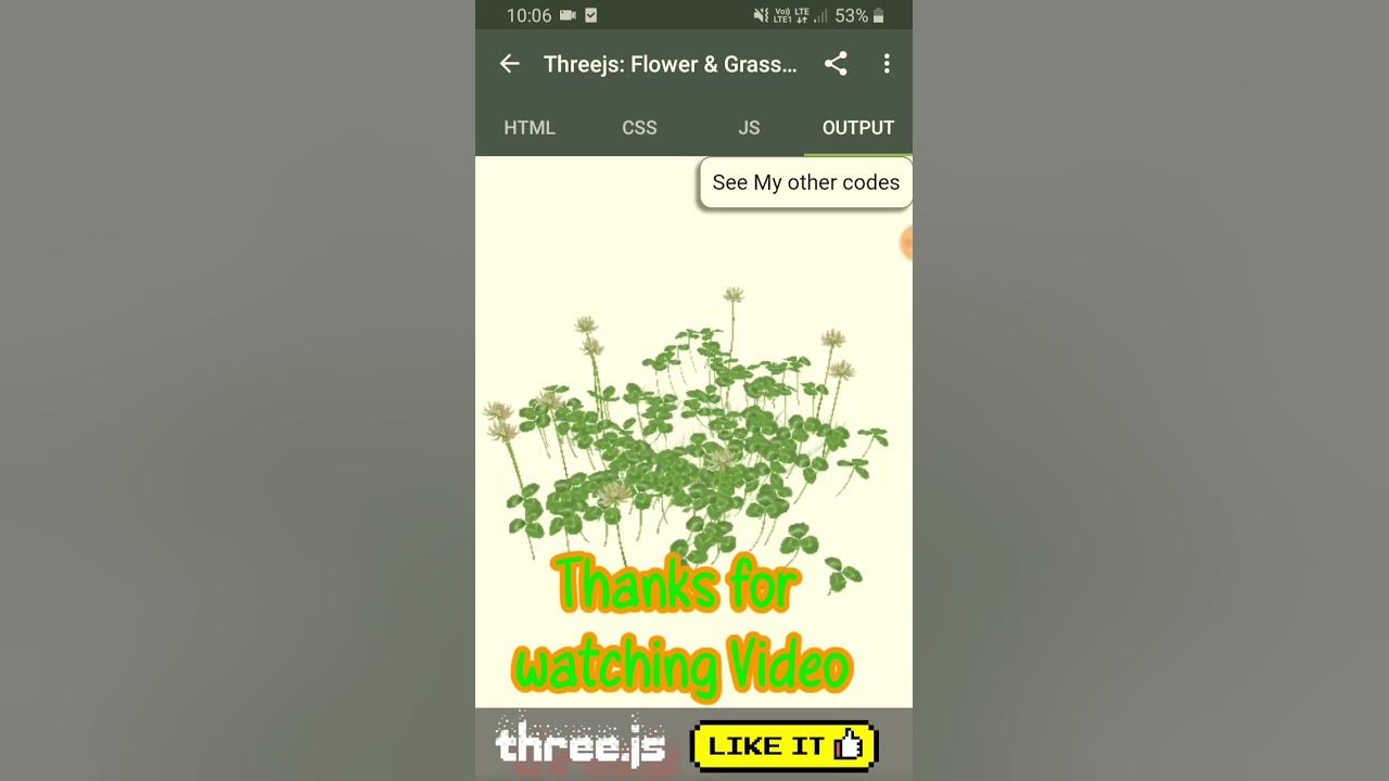 threejs Flower & Grass 3D Model Demo Example YouTube