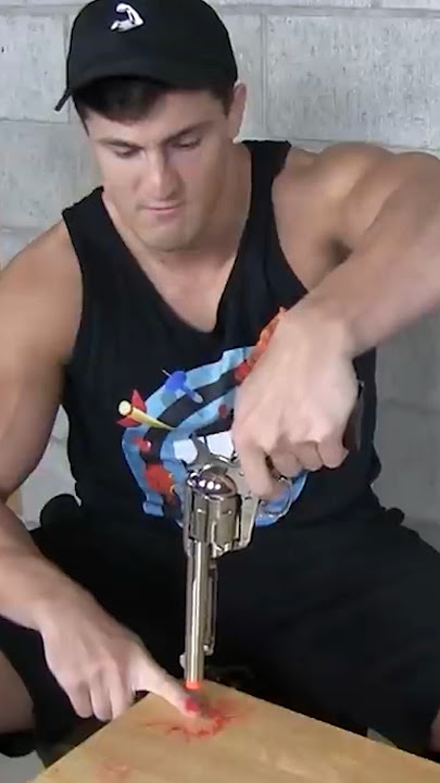 Shooting my Finger POINT BLANK… #funny #science #experiment
