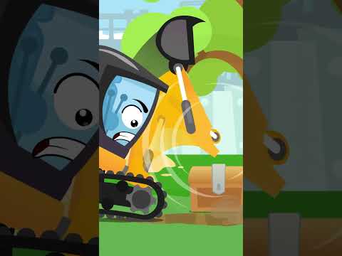 🚜💎 Excavator Finds Treasure Chest | Portal Adventure Begins 🌈✨#animation #ambulance #cars