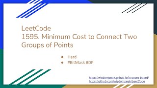 【每日一题】LeetCode 1595. Minimum Cost to Connect Two Groups of Points