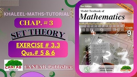 Math Grade 9 Chapter 3 | CANTAB Publisher | Exercise 3.3 | Qus# 5 & 6 | NBF | NCP-2024