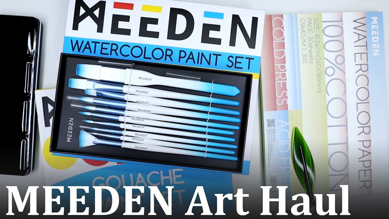 Playing with goodies sent by MEEDEN // Art supplies haul and GOUACHE  painting demo 