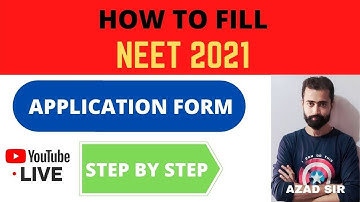 How To Fill NEET 2021 Application Form|LIVE|Step By Step Guide
