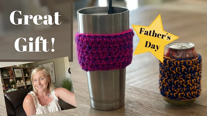 How to crochet a cup cozy / Fathers Day Gift Idea ...