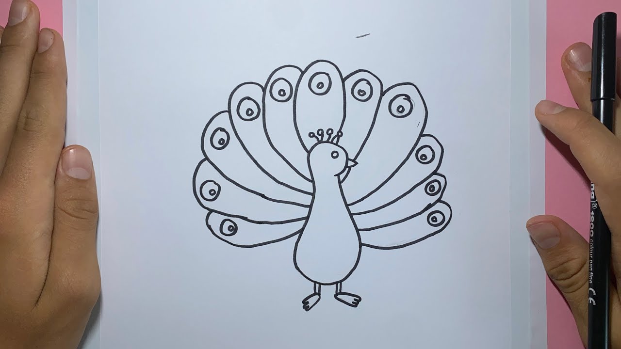 COMO DIBUJAR un PAVO REAL FÁCIL y paso a paso
