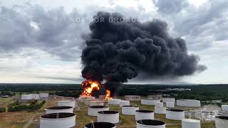 08-17-2026 Tulsa, Oklahoma - Lightning Causes Massive Petroleum Tank Fire