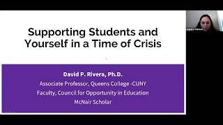 Supporting Students and Yourselves in a Time of Crisis