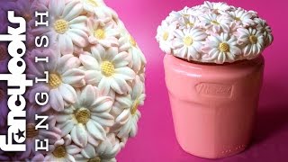 Diy Stunning Polymer Clay Daisies Jam Jar Top