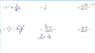 Negative Exponent Notes