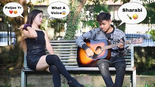 Broken Sharabi Prank | Randomly Singing With Cute Girl In Public | Shocking Reactions😱 | Jhopdi K