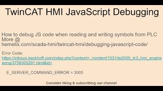 How to debug JavaScript code in TwinCAT HMI environment