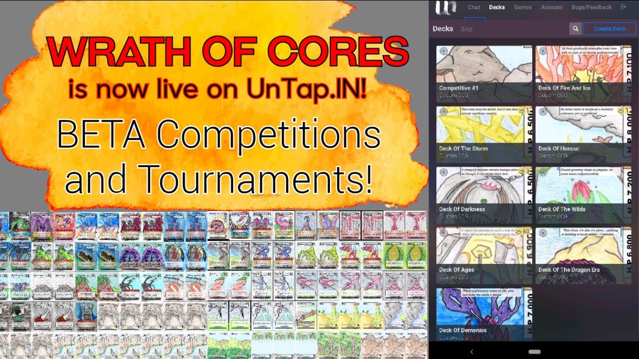 Competitions/Tournaments/LIVE gameplay on Untap.in! -[ Wrath of Cores Homemade TCG ]- Get online!!!