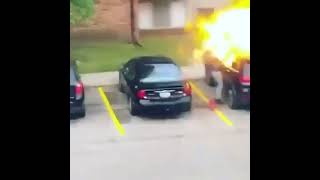Arsonist gets instant karma
