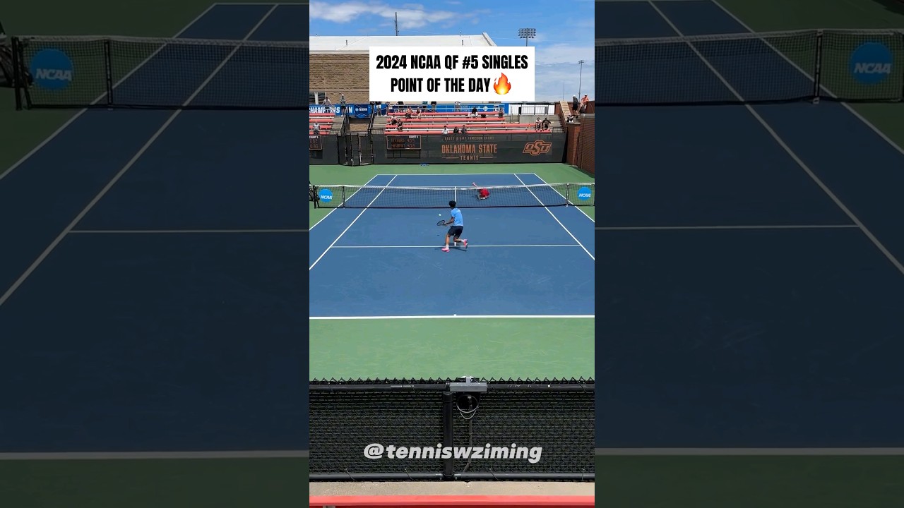 College Tennis: Epic set point won by Hugo Ashimoto vs Alexander Bernard 