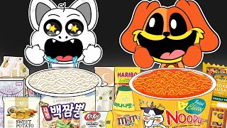 Convenience Store YELLOW WHITE Food Mukbang DOGDAY vs SMILE CAT | POPPY PLAYTIME 3 Animation | ASMR