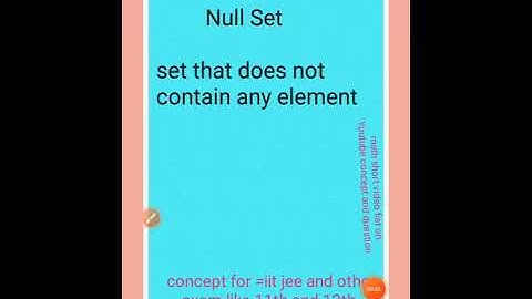 Do you know. Null set or empty set //make math easy