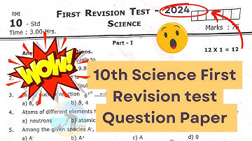 10th Science First Revision Test January-2025 Questionpaper 10thscience first Revision Test Question