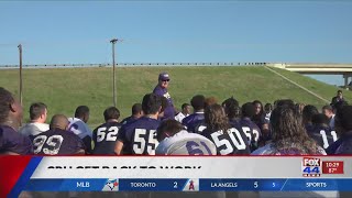 UMHB Football Back on The Practice Field